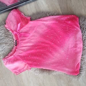 Pink Sparkly Bow Detailed Lace Top